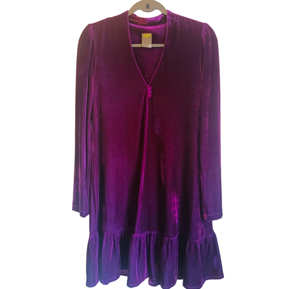 Taylor Deep Purple Long Sleeve Dress - Picture 1 of 5